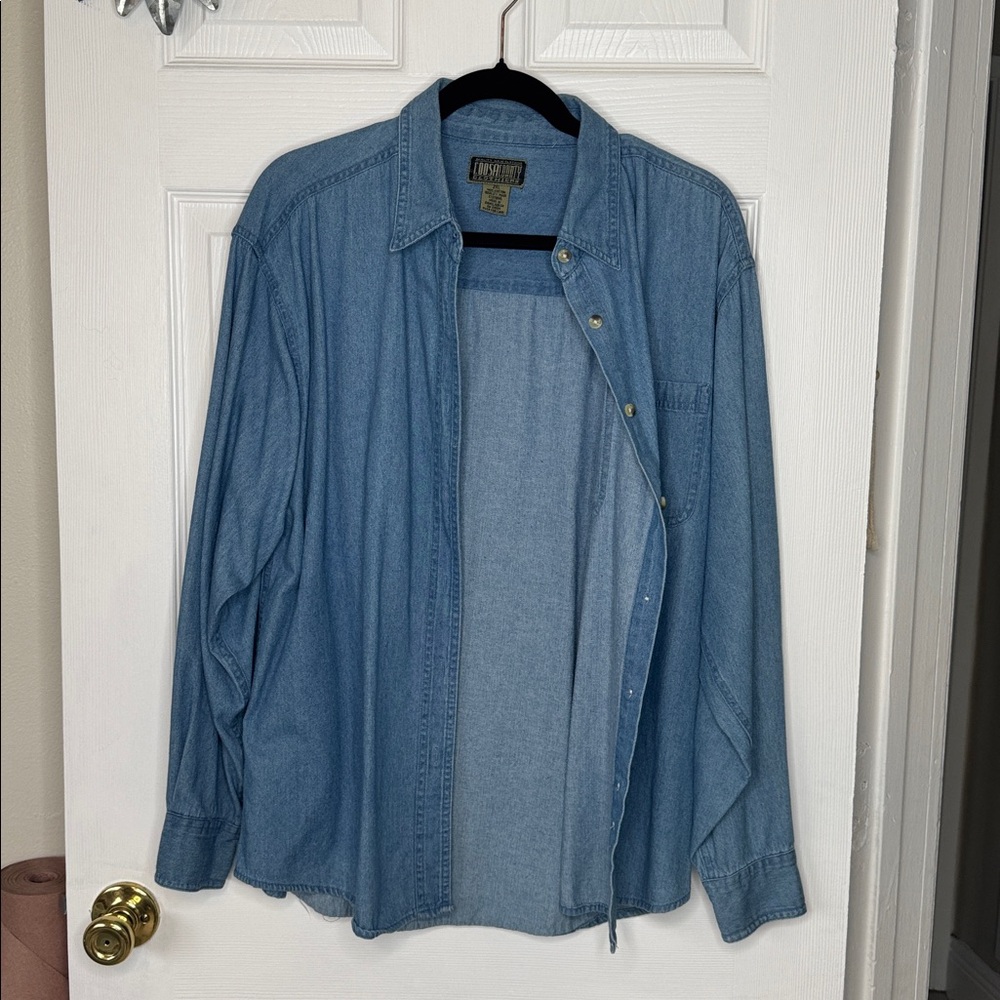 Coosa County Classic Blue Denim Button Down Men’s Long Sleeve Shirt. Sz 2XL. - Picture 5 of 5